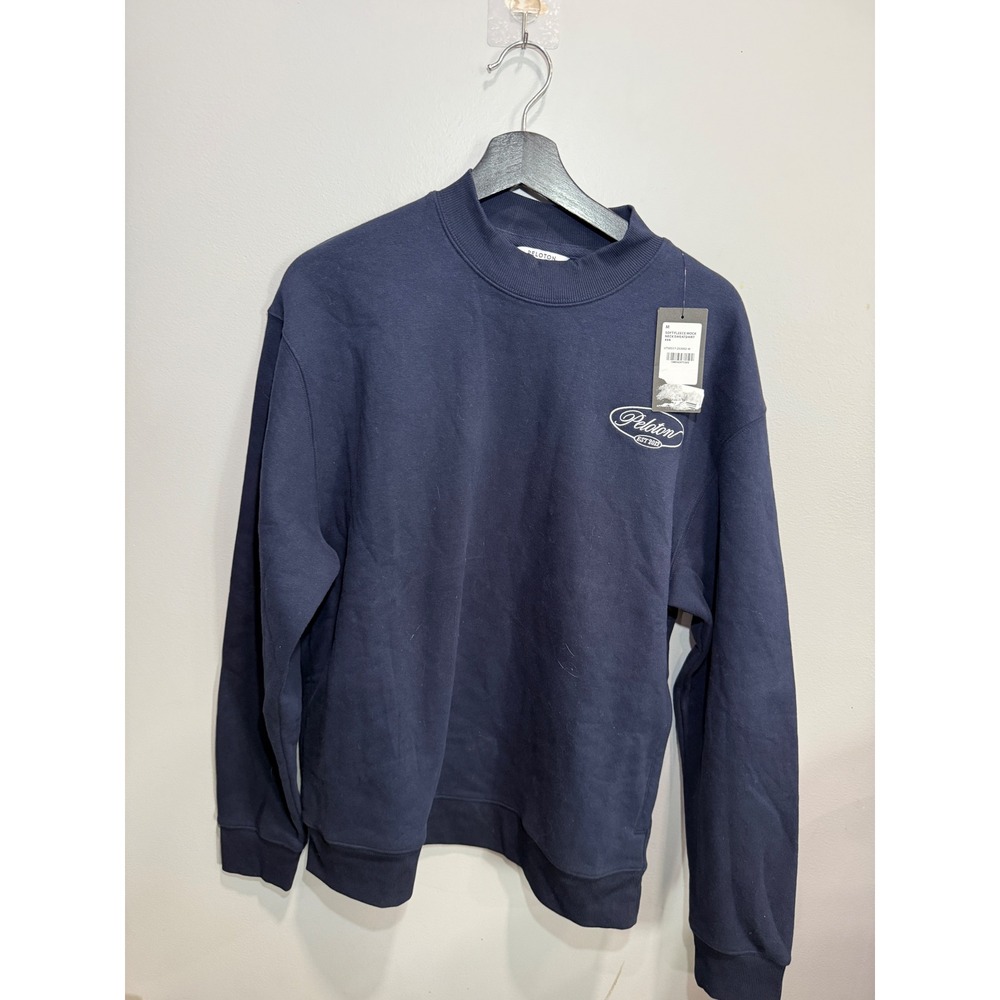 Peloton Mens Soft Fleece Mock Neck Sweatshirt Navy Blue UT00517-253002 Size M